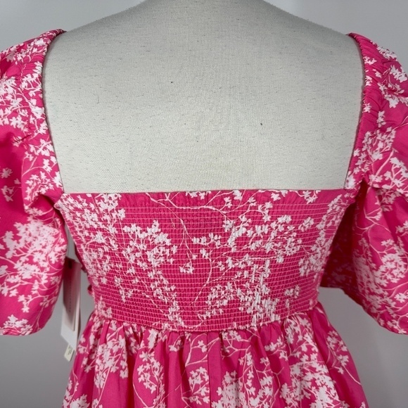 NWT Peter Som for Anthropologie Pink White Floral Midi Dress Women's size Small - Picture 11 of 14